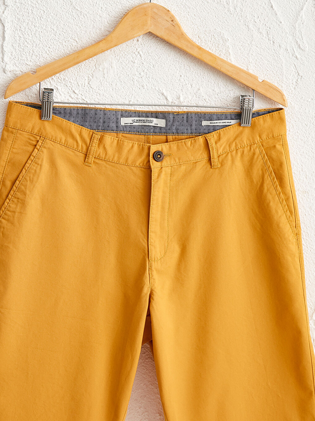 Sarı Regular Fit Basic Bermuda Şort-2