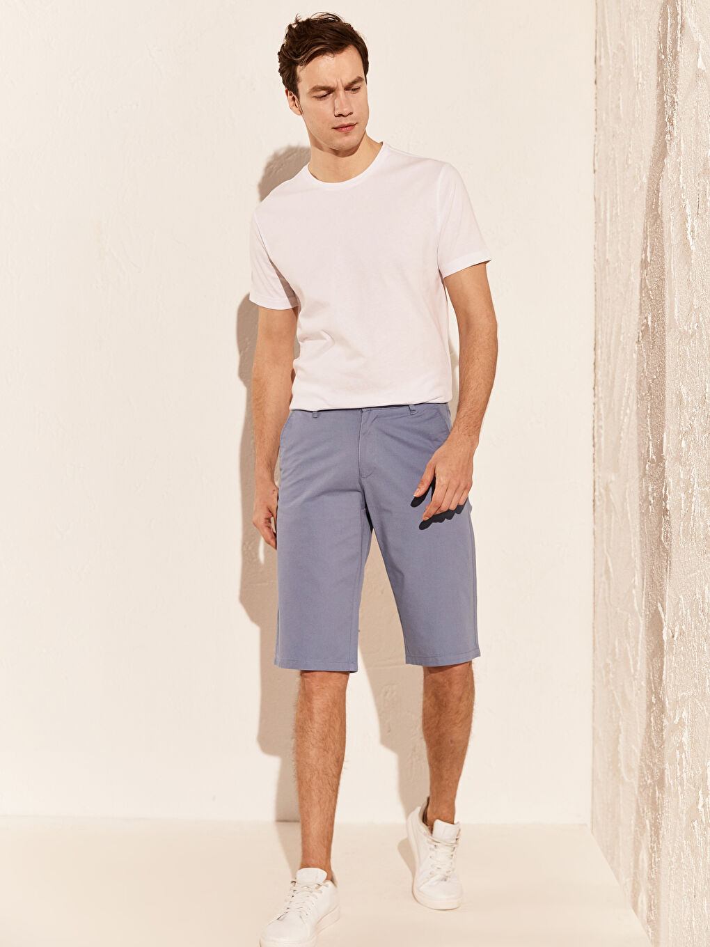 Short Bermuda Basique Coupe Régulière Pour Hommes