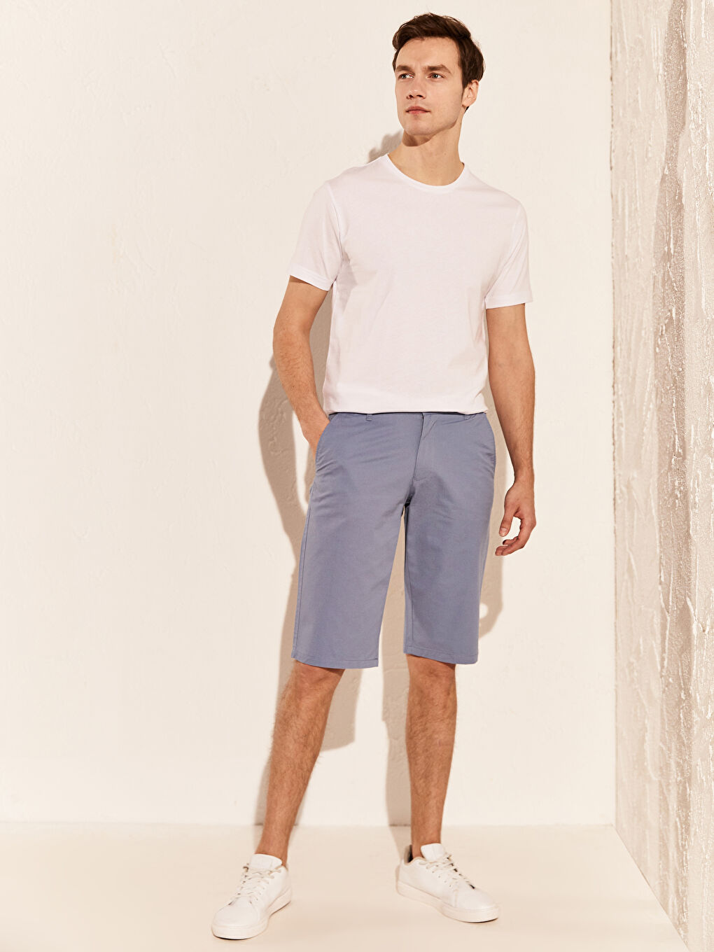 Short Bermuda Basique Coupe Régulière Pour Hommes-1