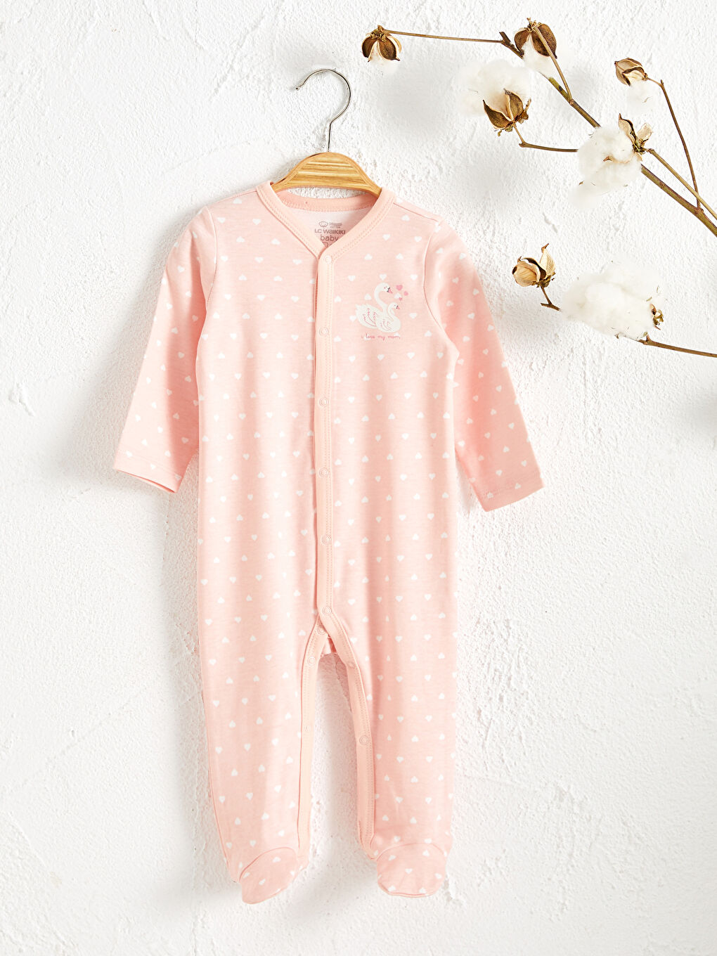 Organic Cotton Newborn Printed Footed Jumpsuit-2