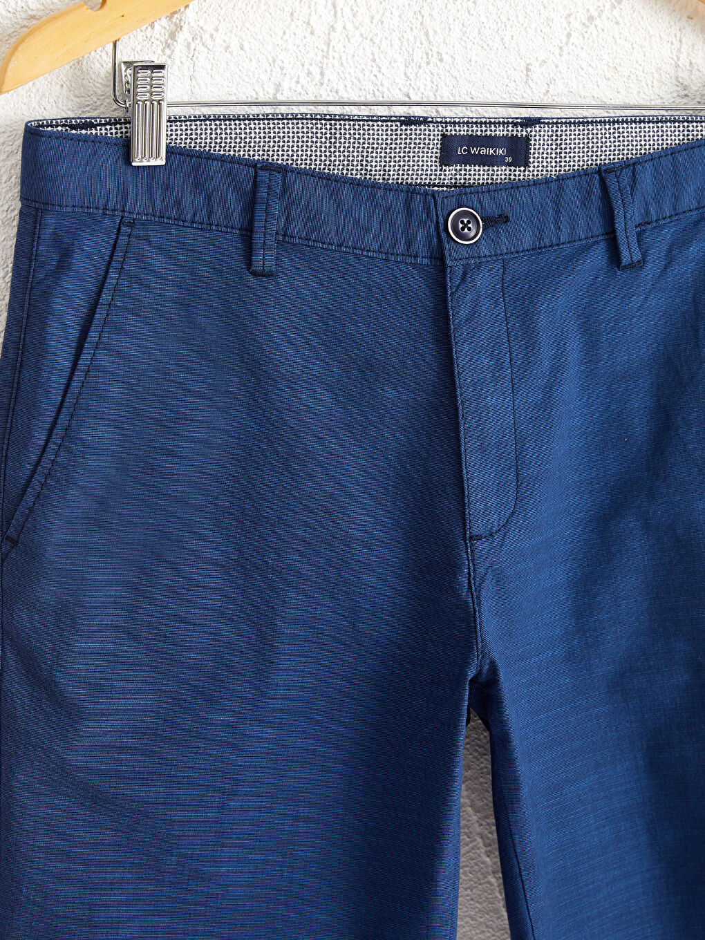 Mavi Standart Kalıp Bermuda Erkek Şort-2