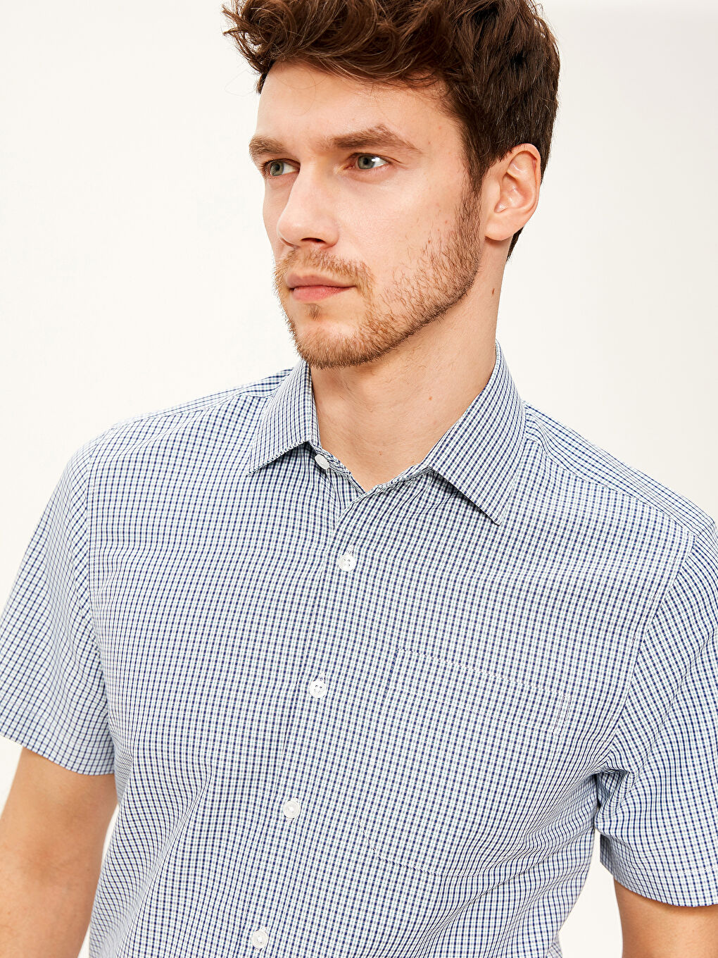 Стандартная посадка узорчатая рубашка с коротким рукавом-3