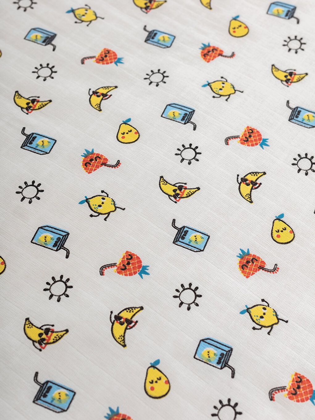 Ekru Pamuklu Desenli Erkek Bebek Müslin Battaniye-2