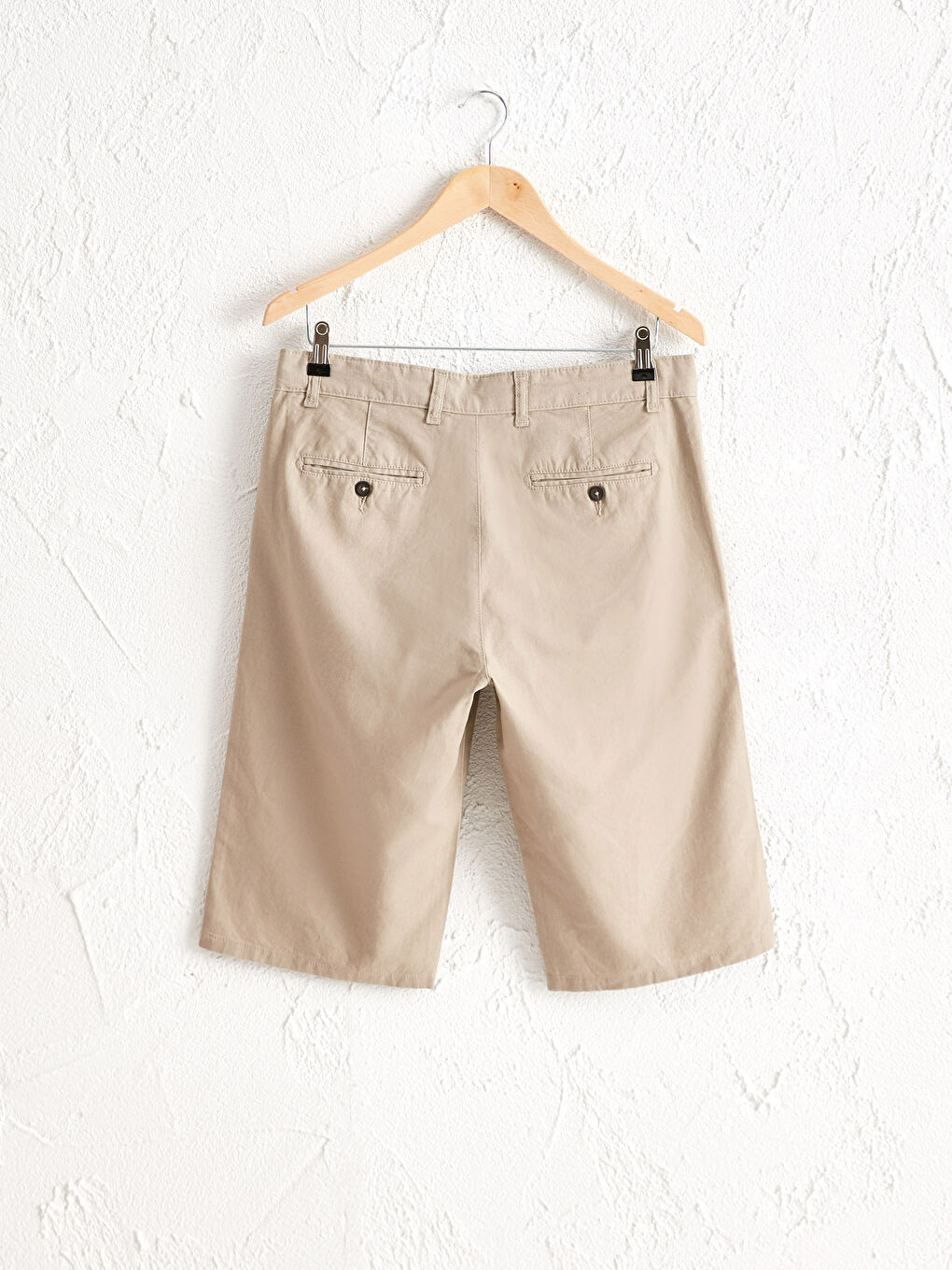 Short bermuda en lin mélangé coupe régulière -1