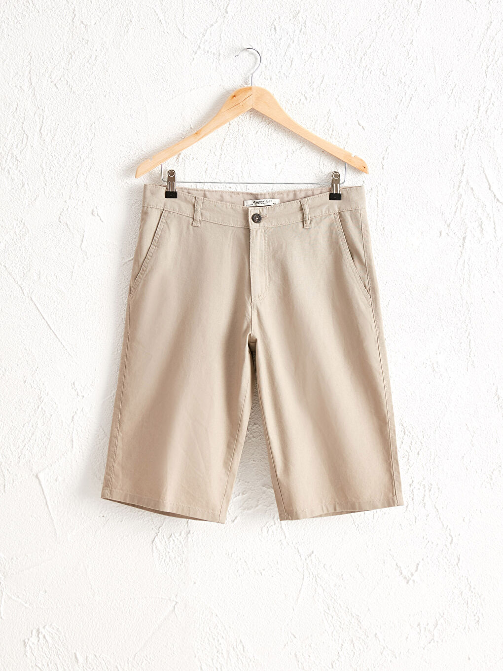 Short bermuda en lin mélangé coupe régulière 