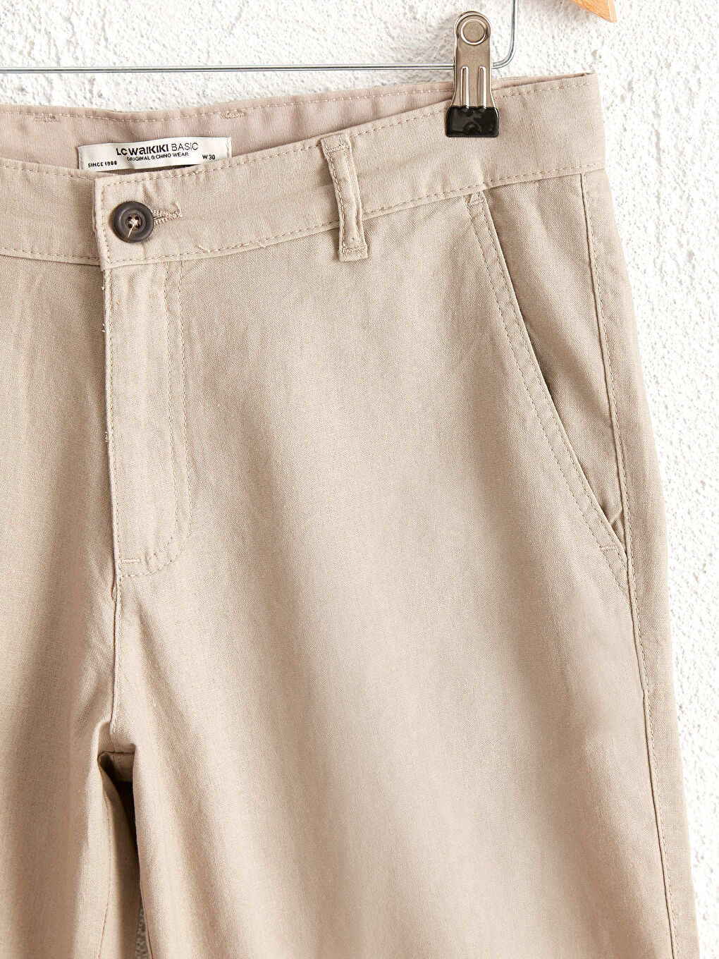 Short bermuda en lin mélangé coupe régulière -2