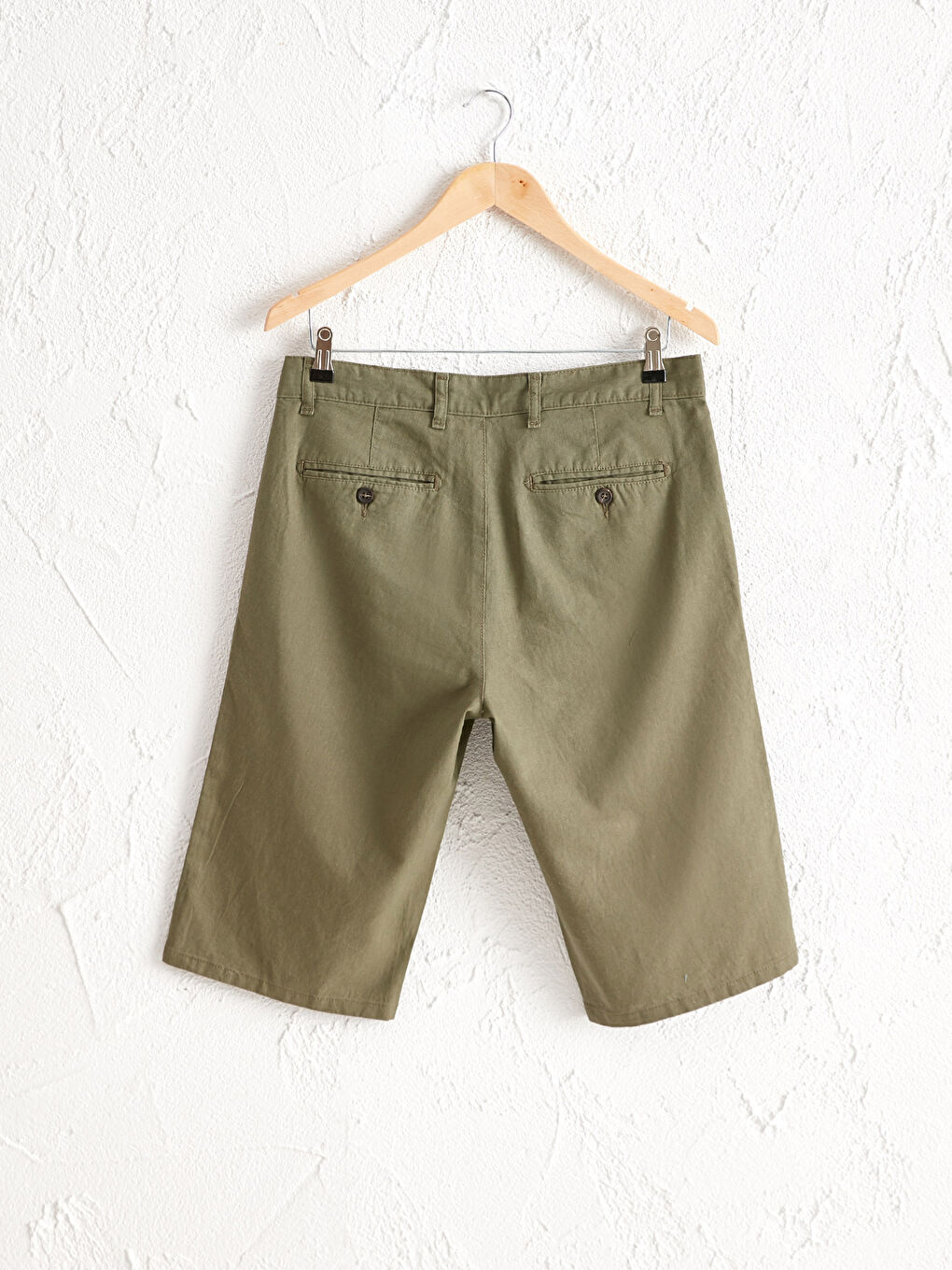 Short bermuda en lin mélangé coupe régulière -1