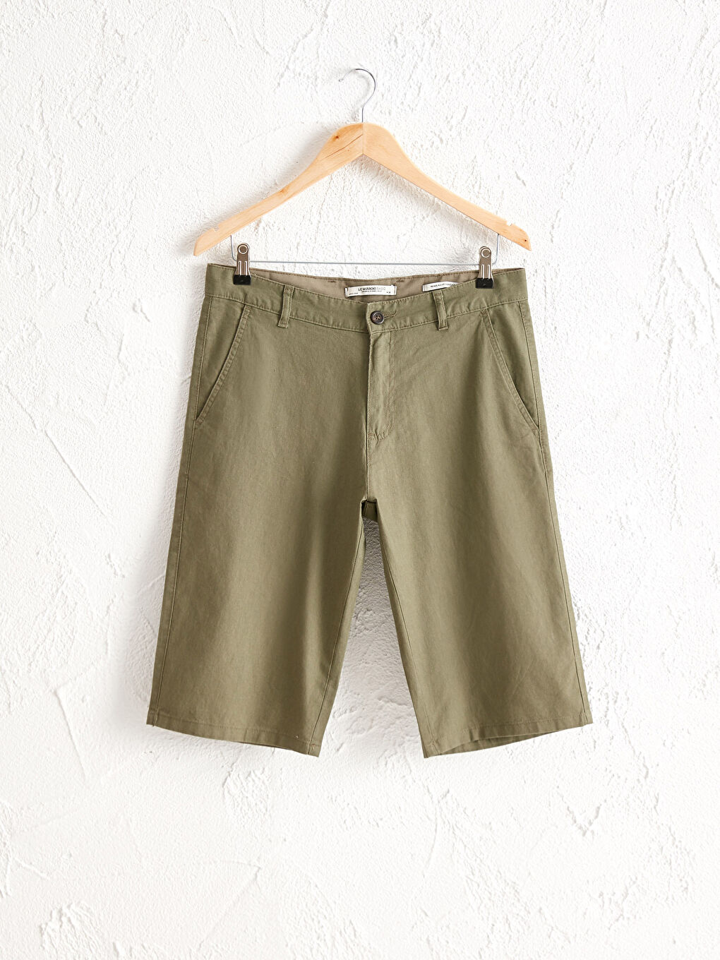 Short bermuda en lin mélangé coupe régulière 