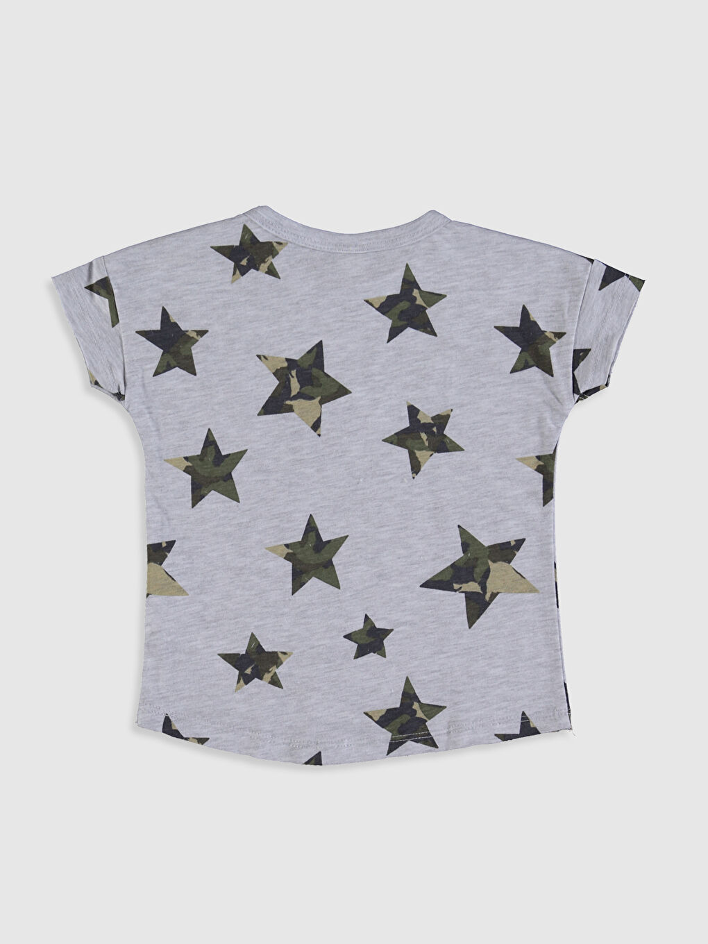 Haki Bisiklet Yaka Kısa Kollu Erkek Bebek Tişört-1