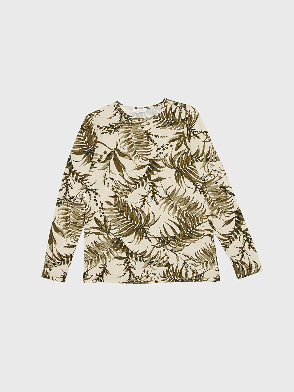 Yeşil Uzun Kollu Bisiklet Yaka Tişört-6