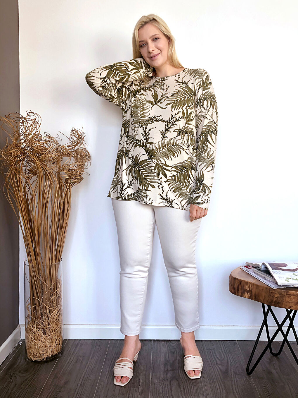 Yeşil Uzun Kollu Bisiklet Yaka Tişört-5