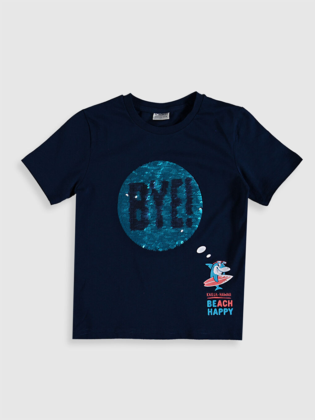 Lacivert Erkek Çocuk Çift Yönlü Payetli Tişört-1