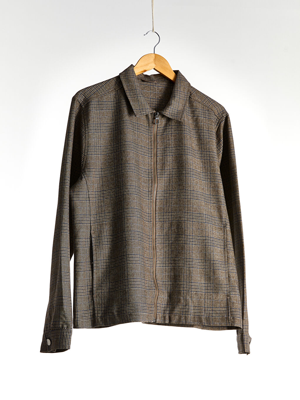 Slim Fit Ekose Hafif Ceket-1