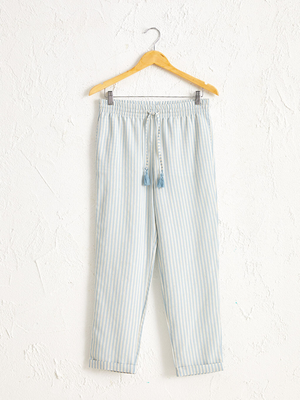 Pantalon Coupe Carotte Rayé Longueur Cheville