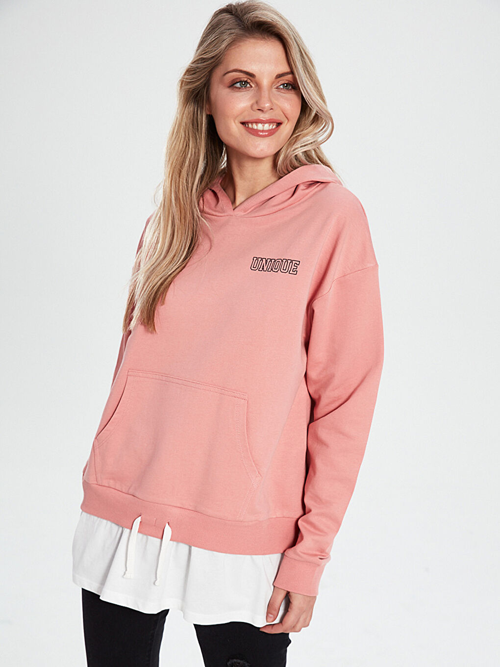 LCW Casual Printed Long Sleeve Hoodie Mother-Daughter Matching -0SJ736Z4-GD6
