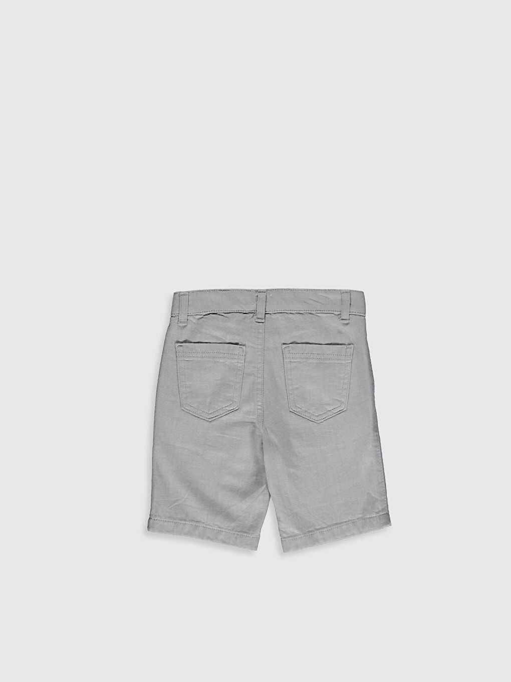 Gri Basic Gabardin Erkek Çocuk Şort-3