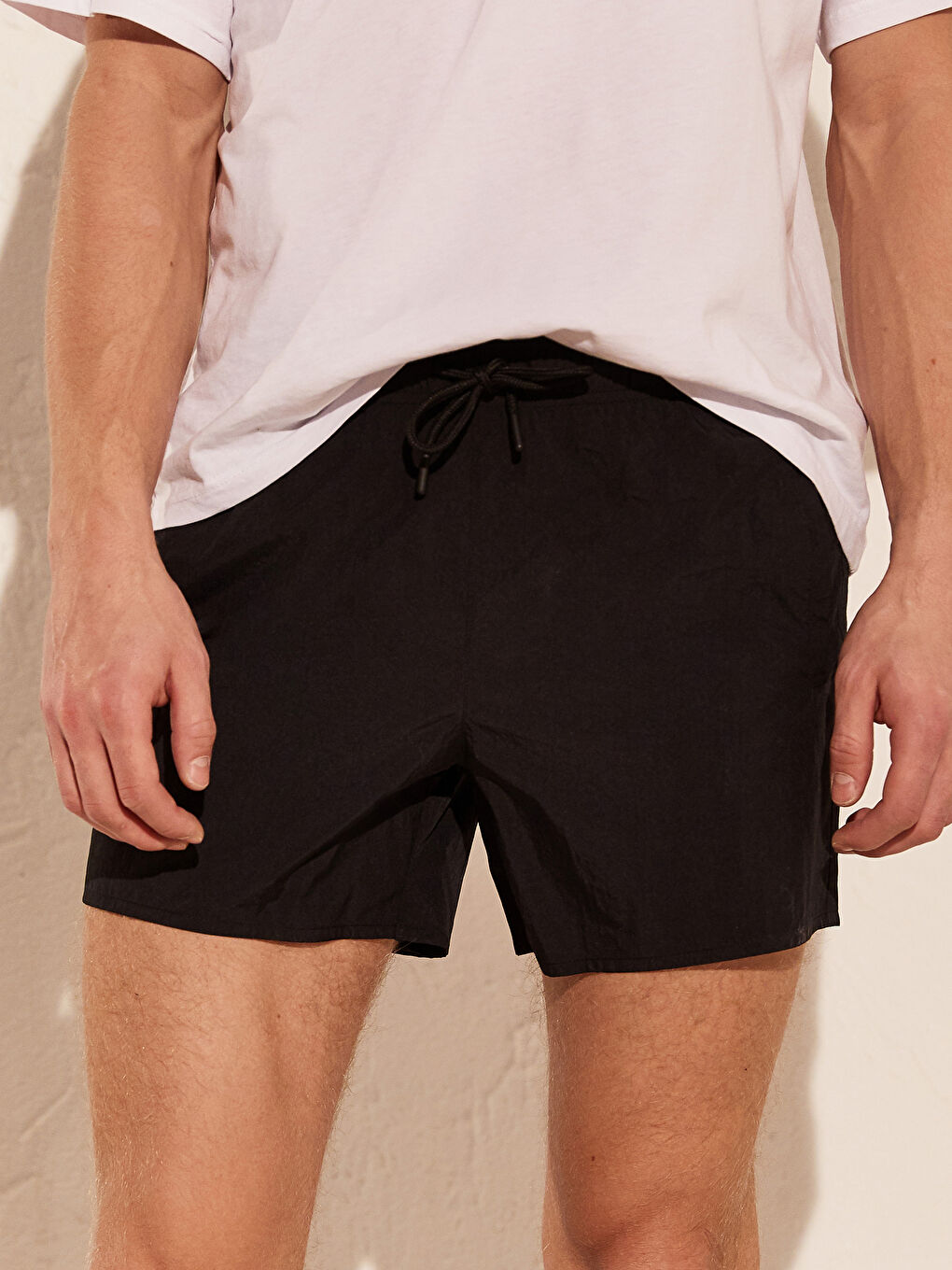 Siyah Hızlı Kuruyan Basic Erkek Deniz Şortu-2