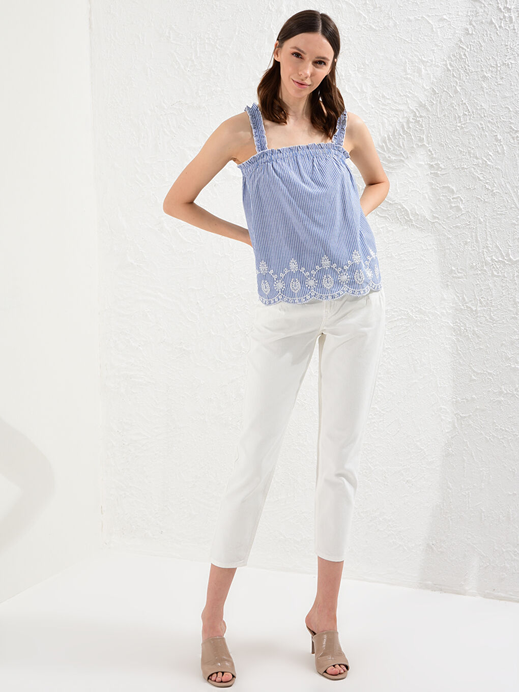 Кружевная хлопковая блузка-1