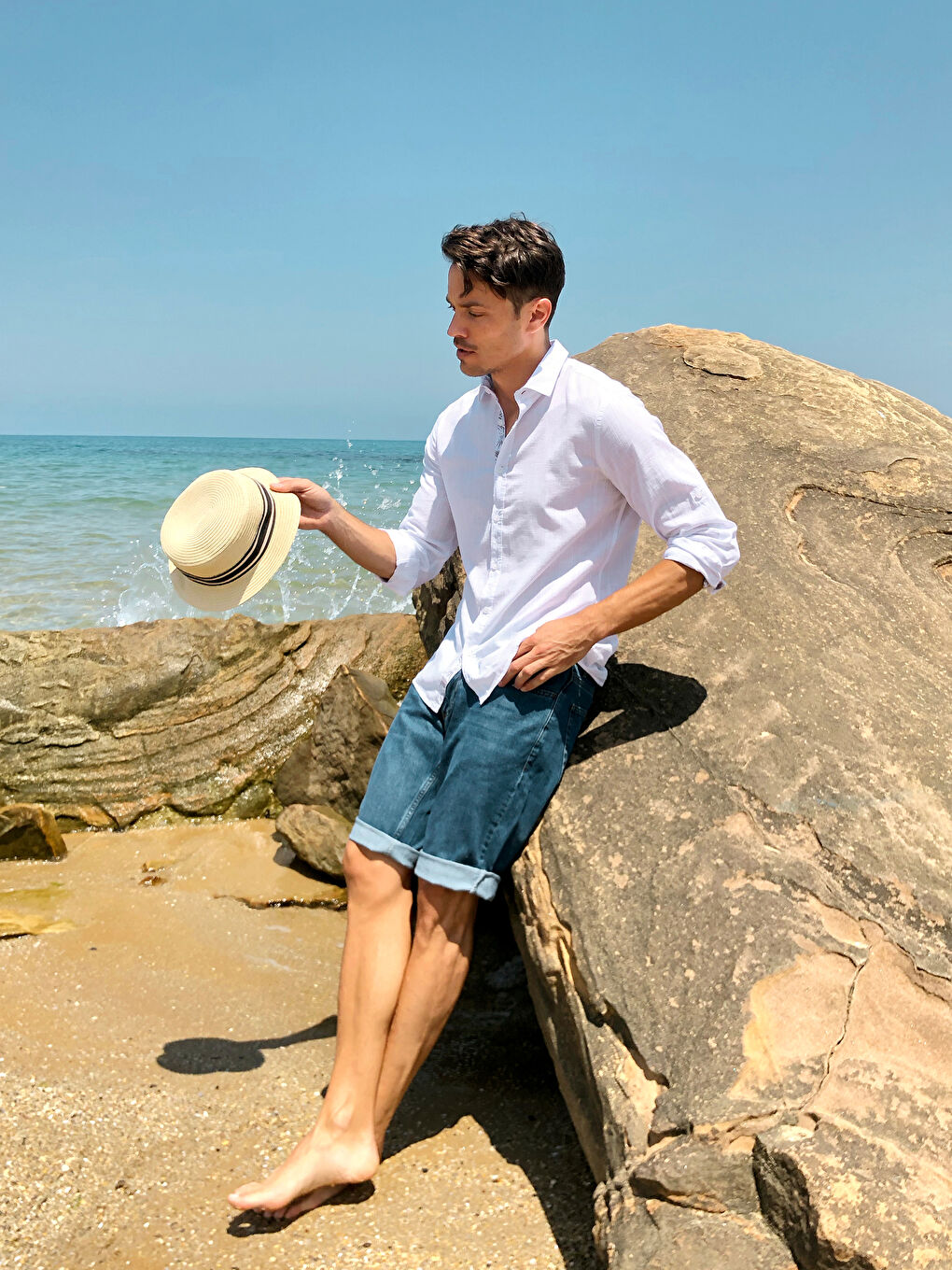 Beyaz Ekstra Slim Fit Uzun Kollu Poplin Gömlek-2