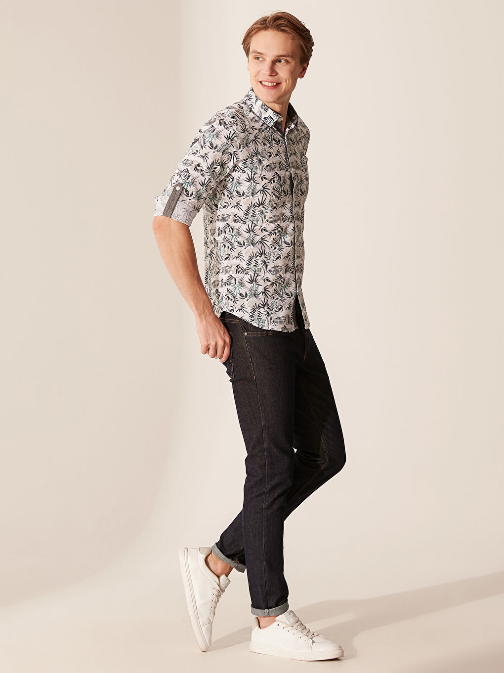 Mavi Poplin Erkek Gömlek-3