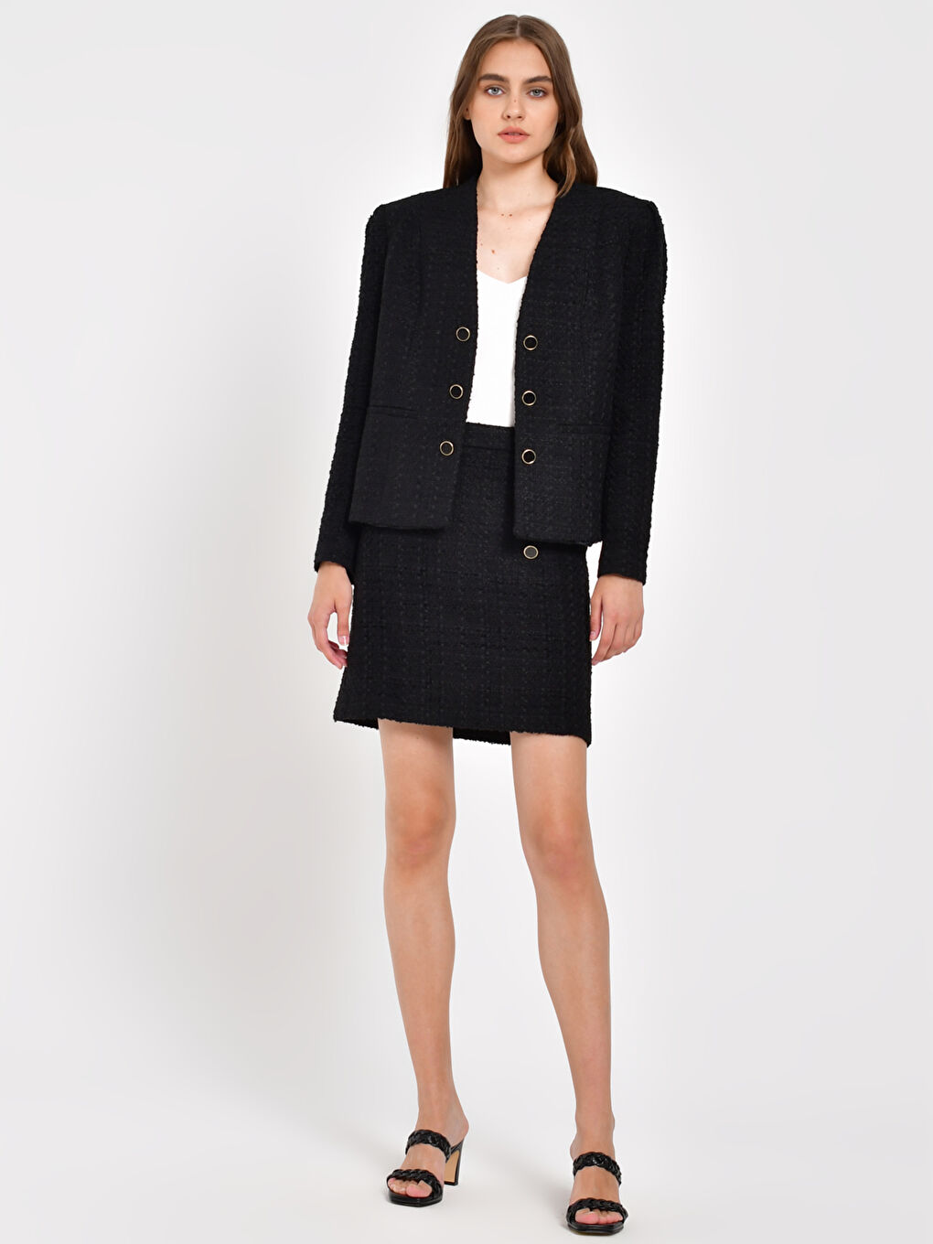 Siyah Dar Fit Kadın Tüvit Etek-1