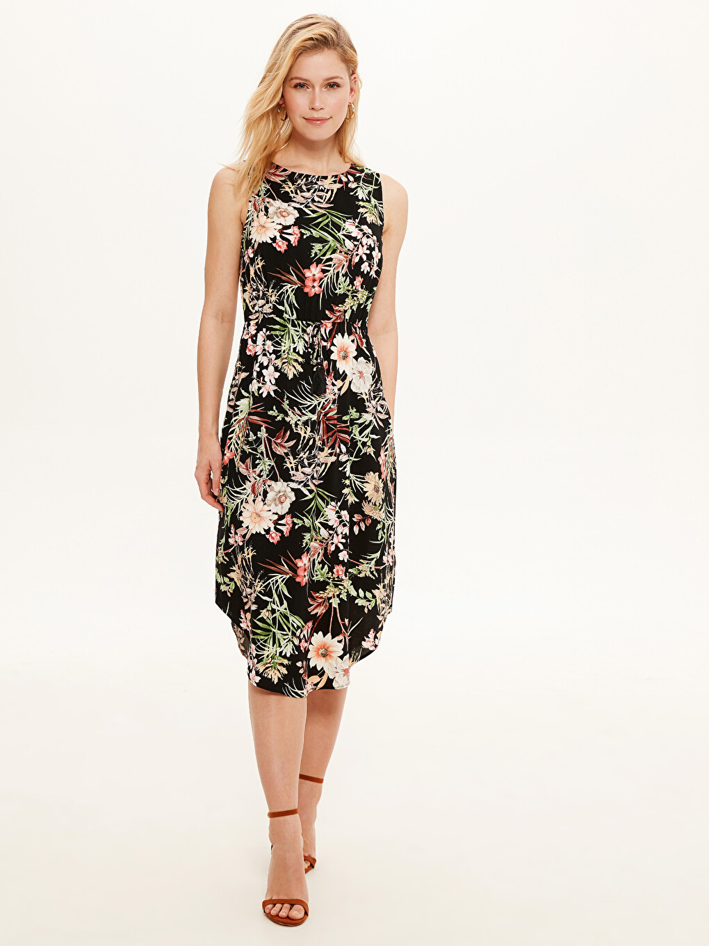 Crew Neck Patterned Women's Dress