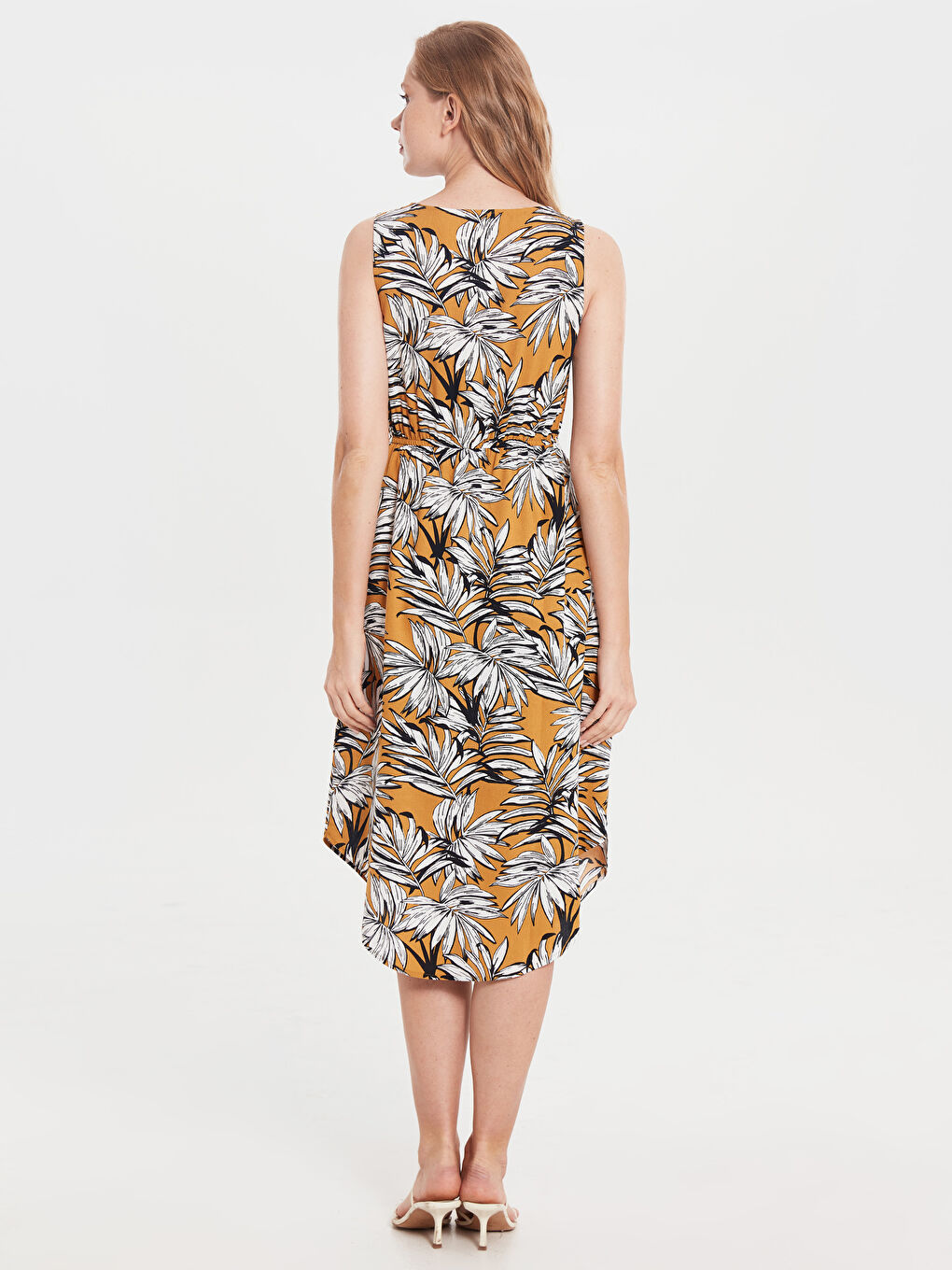 Crew Neck Patterned Women's Dress-9