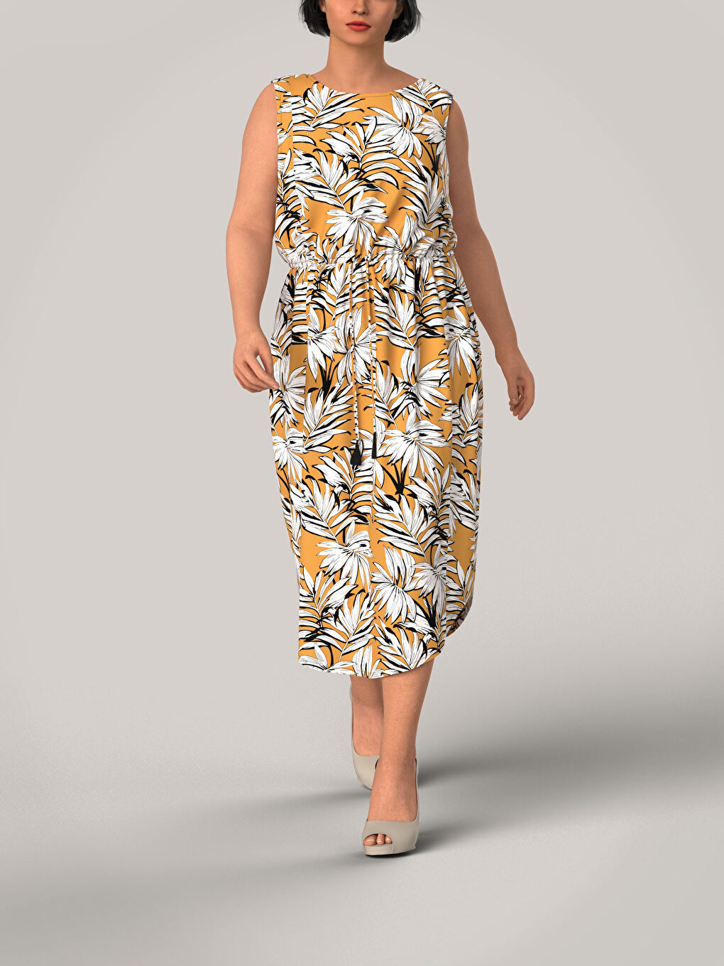 Crew Neck Patterned Women's Dress-6