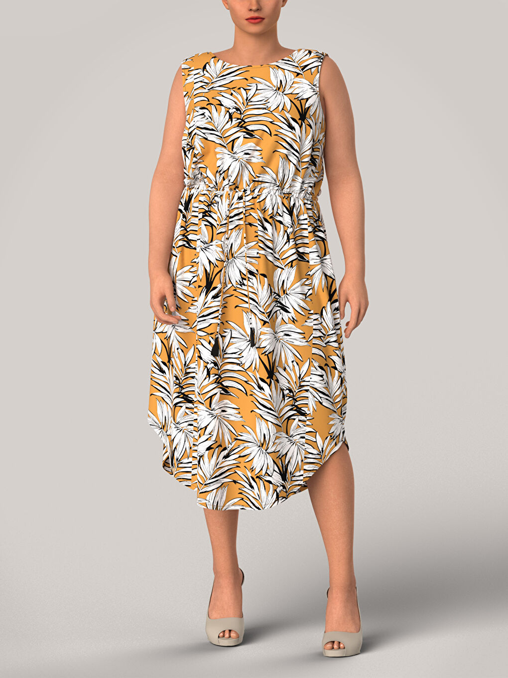 Crew Neck Patterned Women's Dress-2