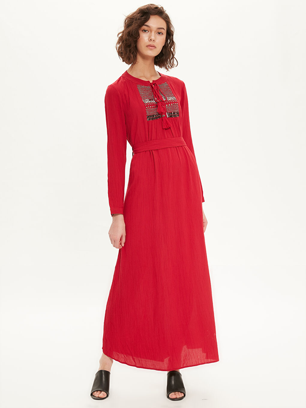 Belted Viscose Viscose Dress