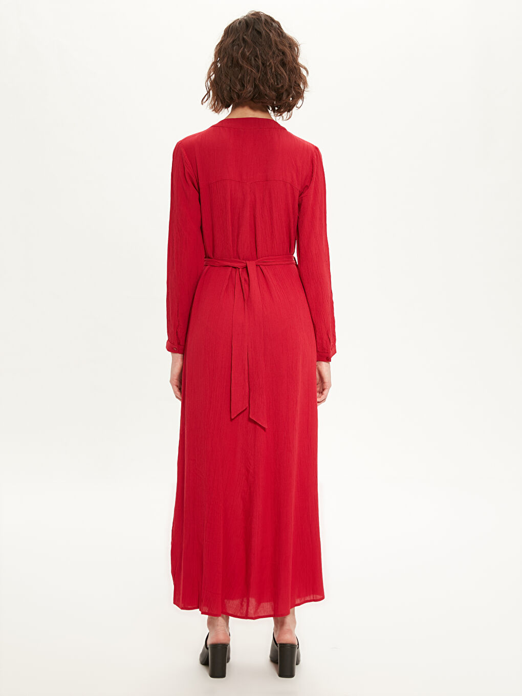 Belted Viscose Viscose Dress-3