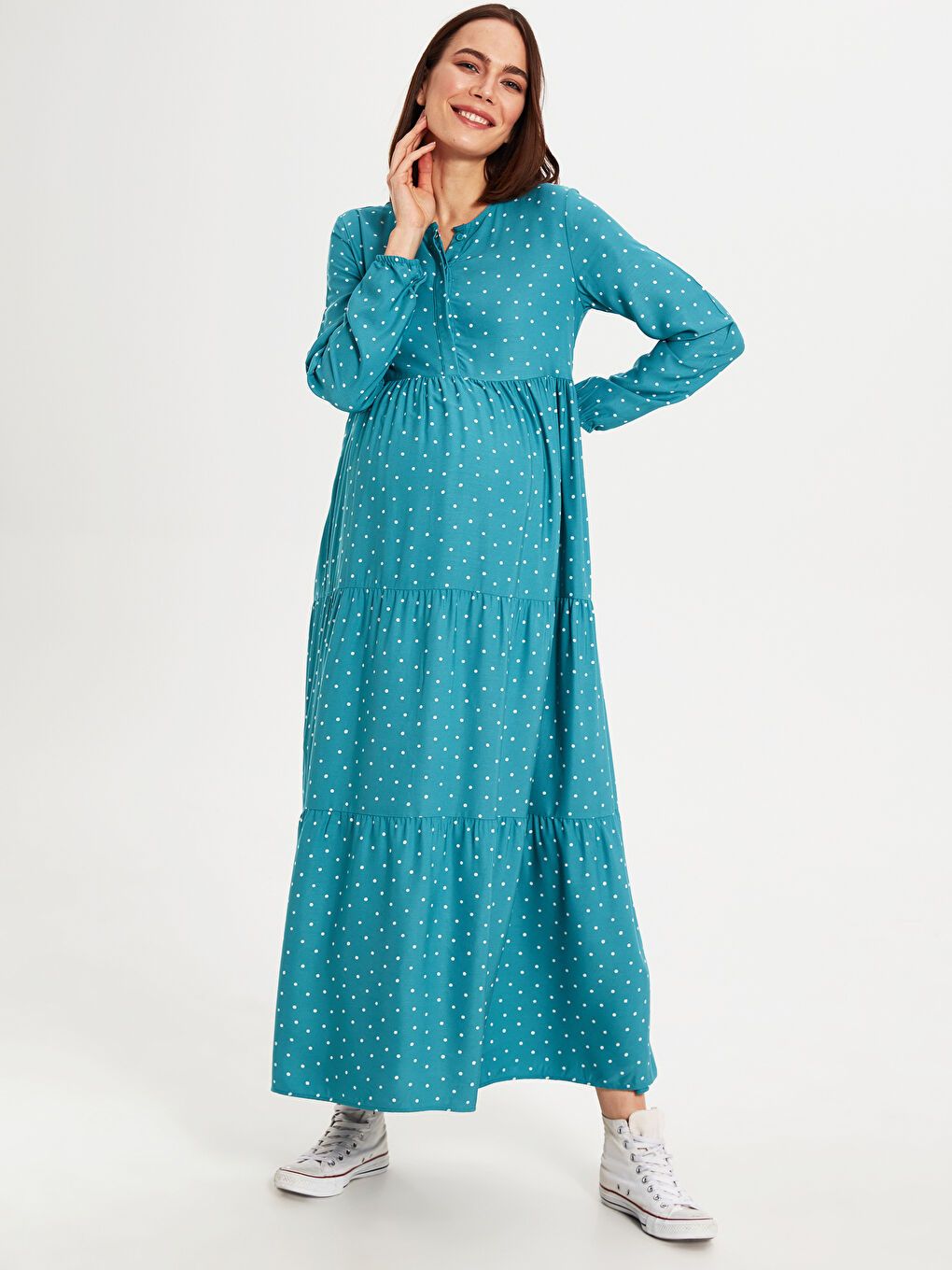 Spotty Viscose Maternity Dress-1