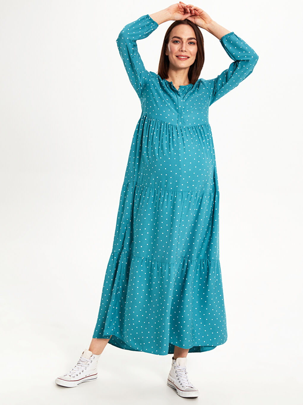 Spotty Viscose Maternity Dress-2