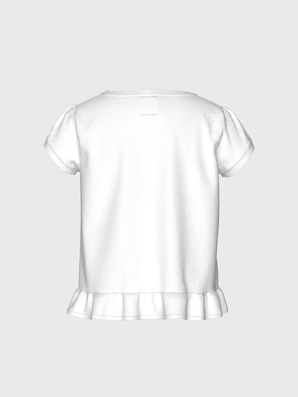 Ekru Bisiklet Yaka Kısa Kollu Kız Bebek Tişört-2