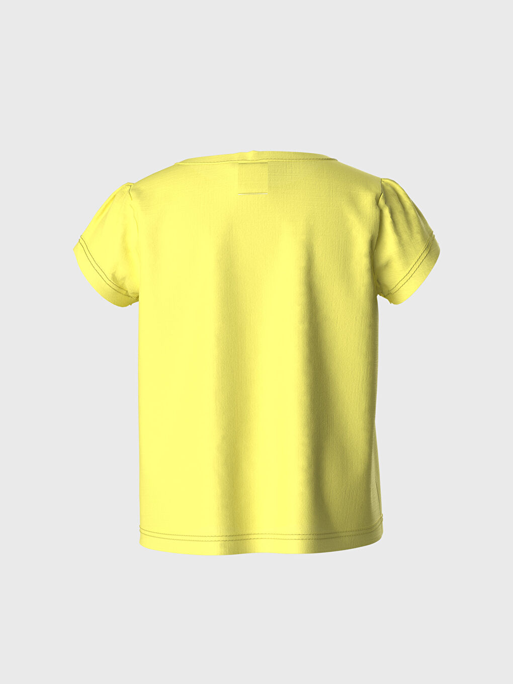 Ekru Bisiklet Yaka Kısa Kollu Kız Bebek Tişört-4