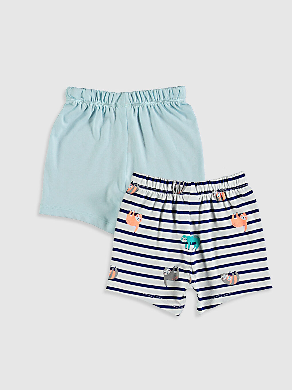 Beyaz Erkek Bebek Şort 2'li-1