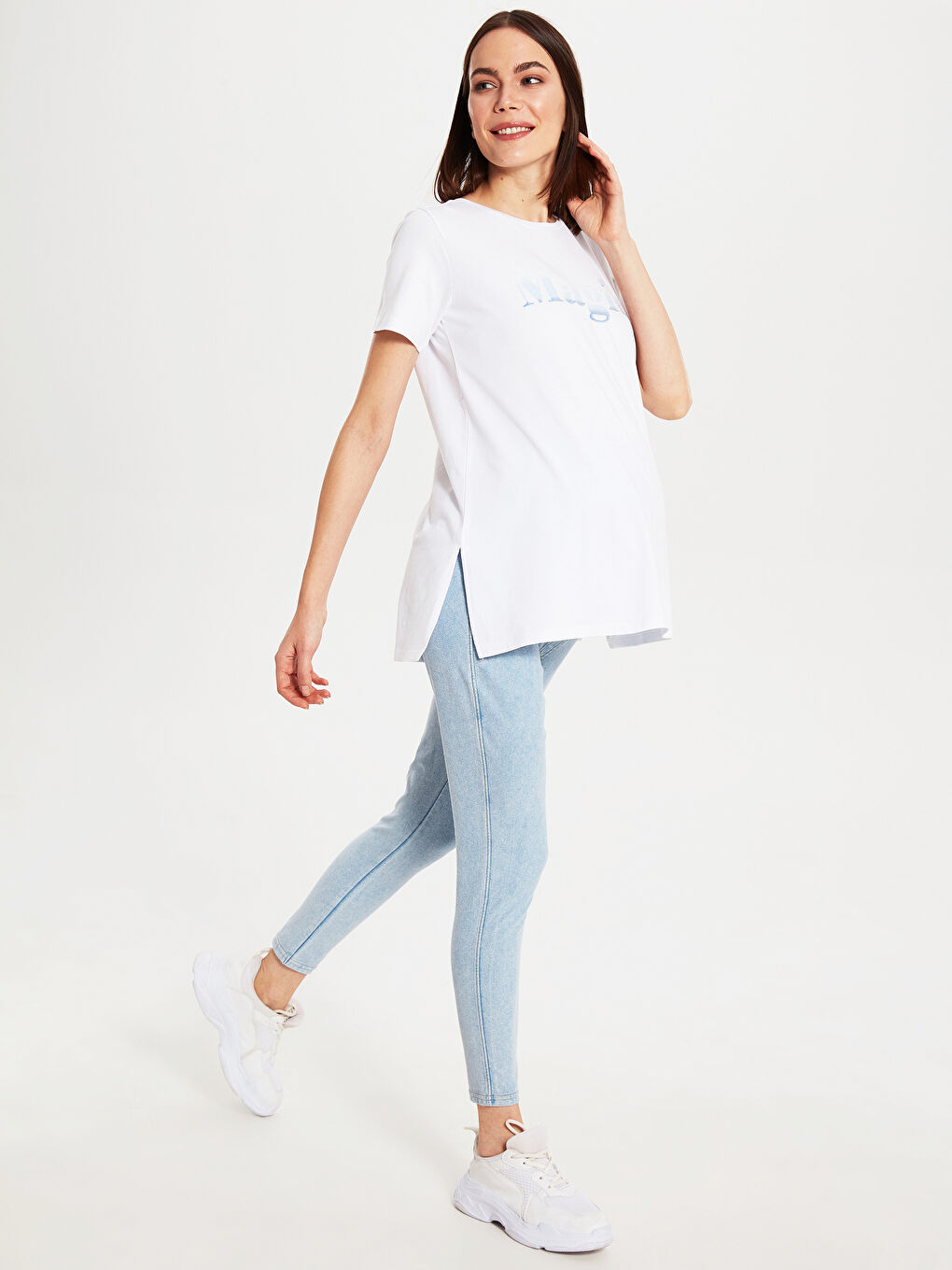 İndigo Ekstra Dar Fit Hamile Tayt-1