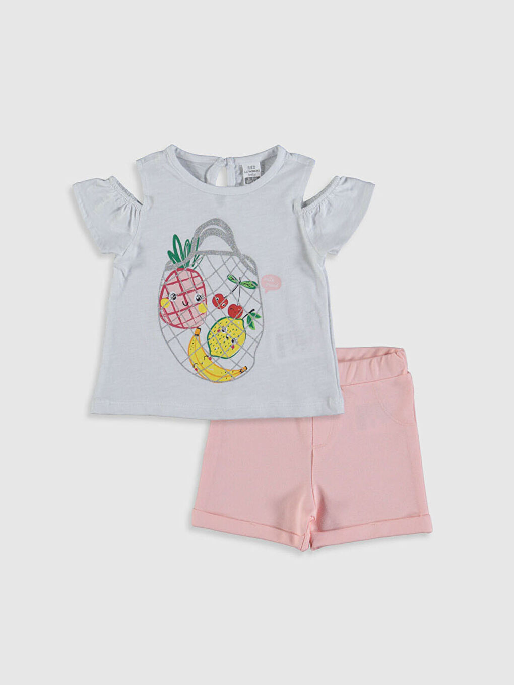 ჩვილი გოგონას მაისური და შორტი