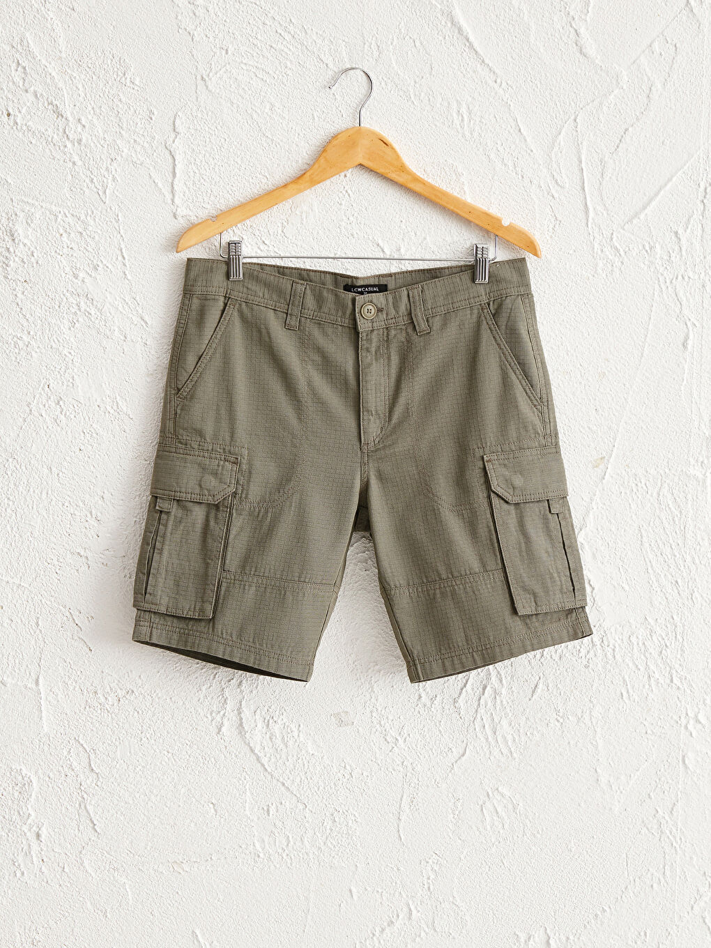 Regular Fit Cargo Pocket Gabardine Shorts