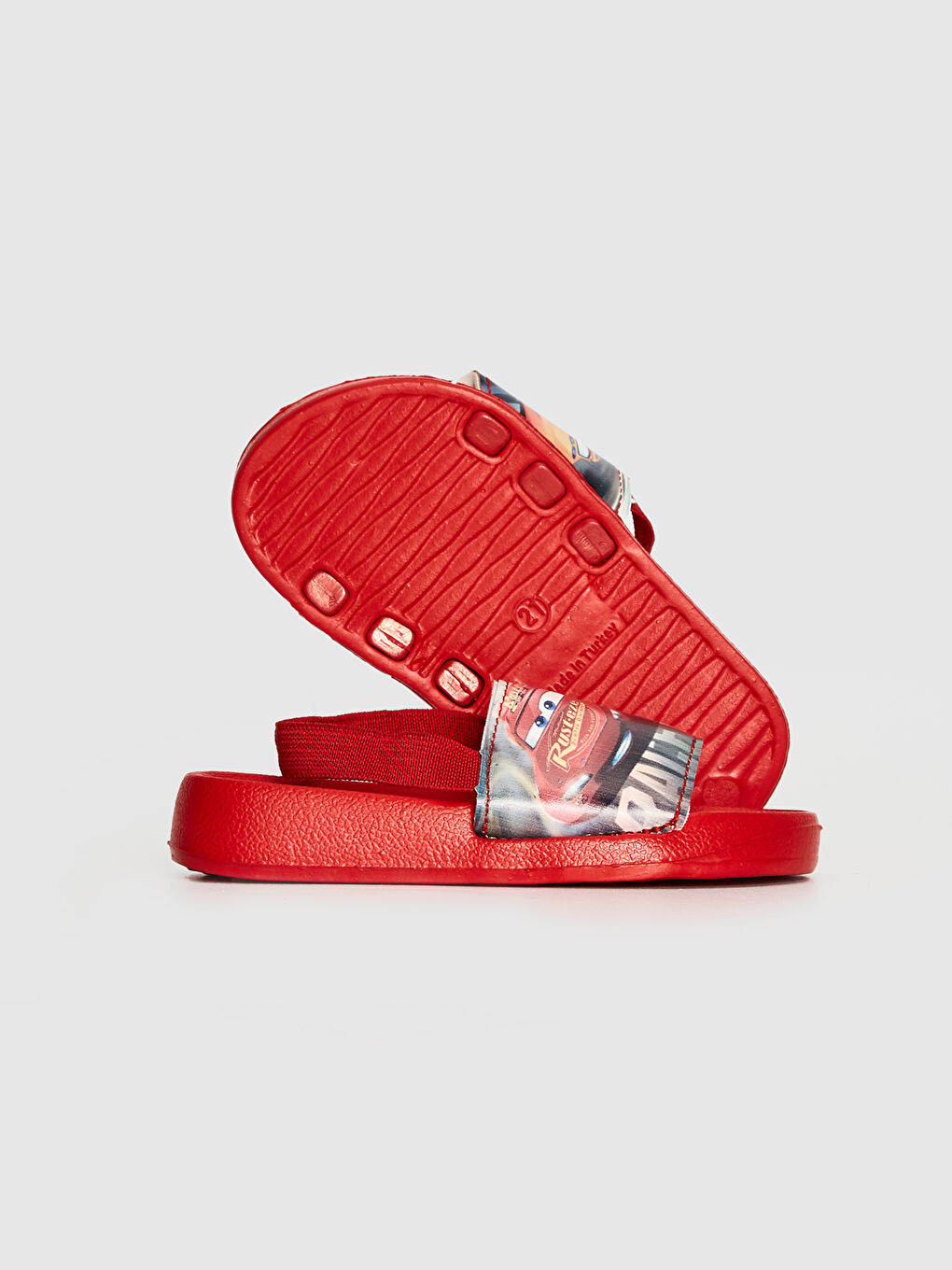 Kırmızı Erkek Bebek Cars Lisanslı Lastikli Plaj Sandaleti-3