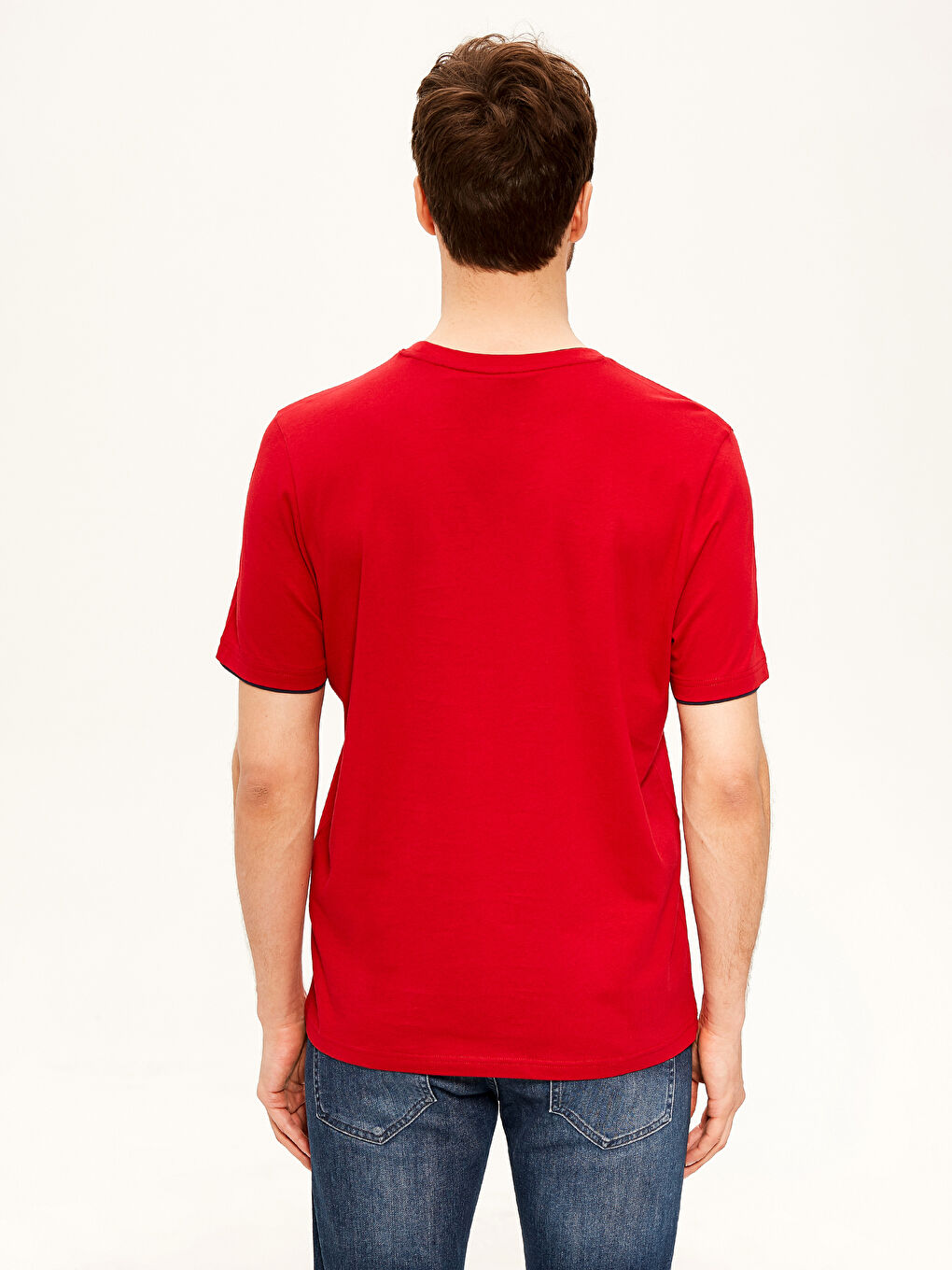 Kırmızı Penye Erkek Tişört-3