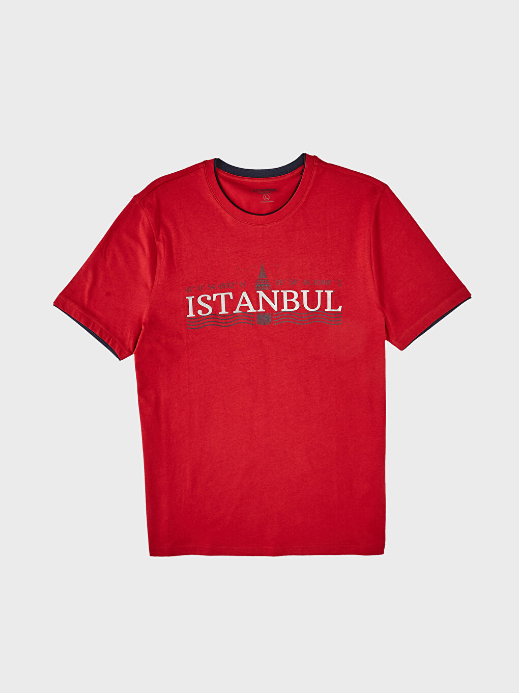 Kırmızı Penye Erkek Tişört-1