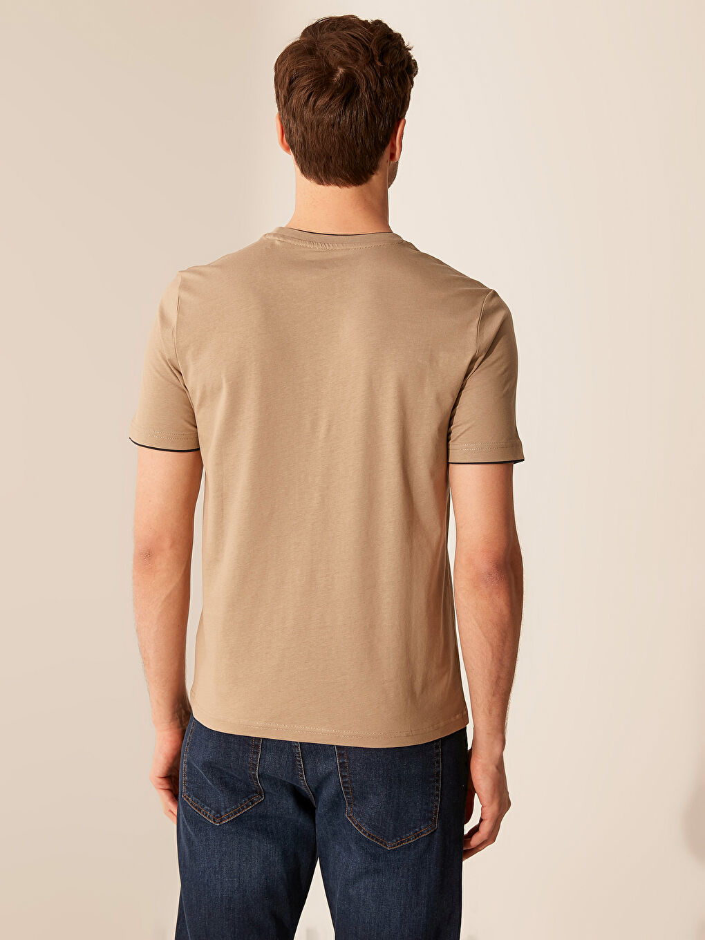 Bej Penye Erkek Tişört-3