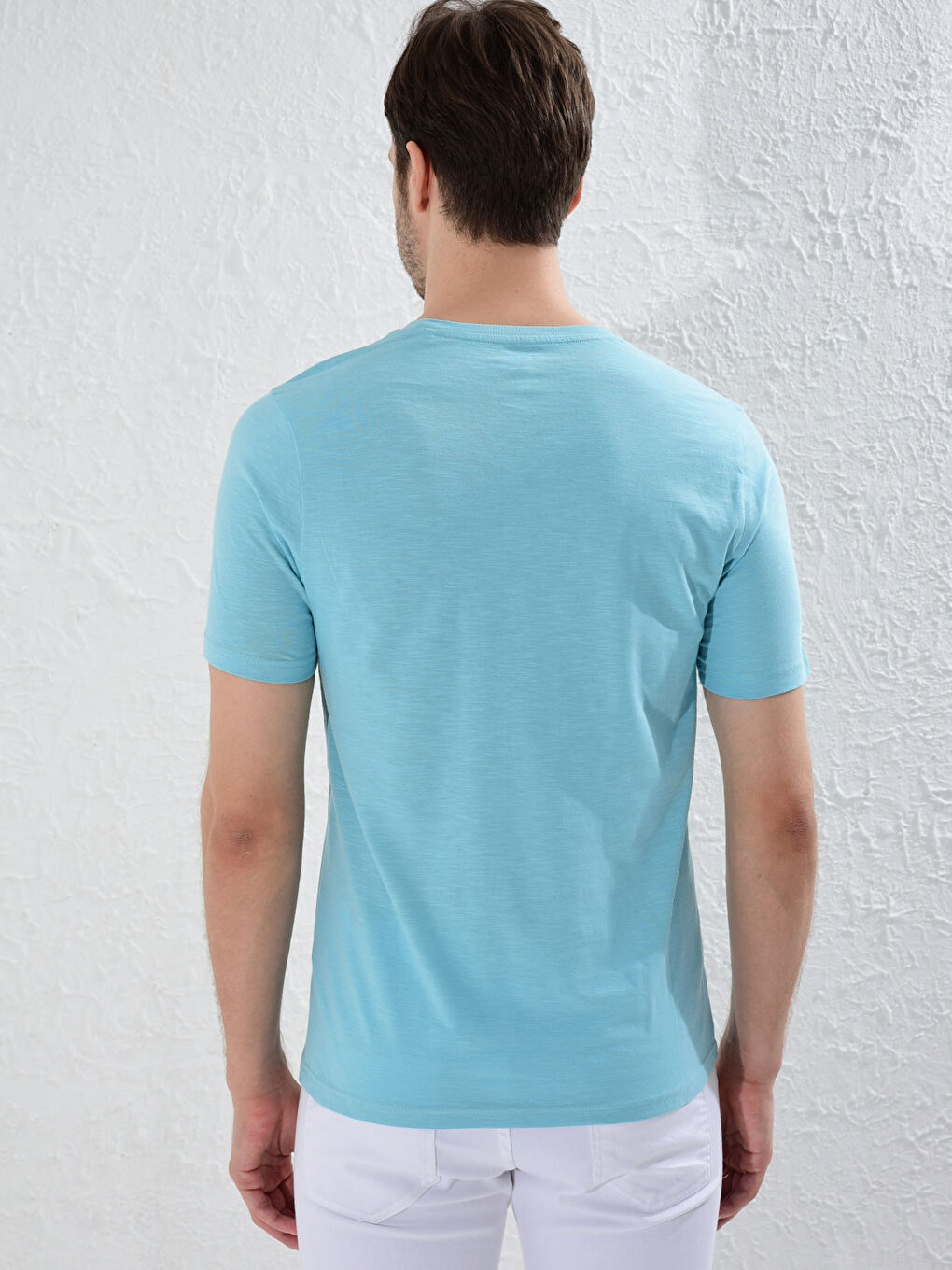 Футболка из чесаного хлопка с круглым вырезом и принтом-3