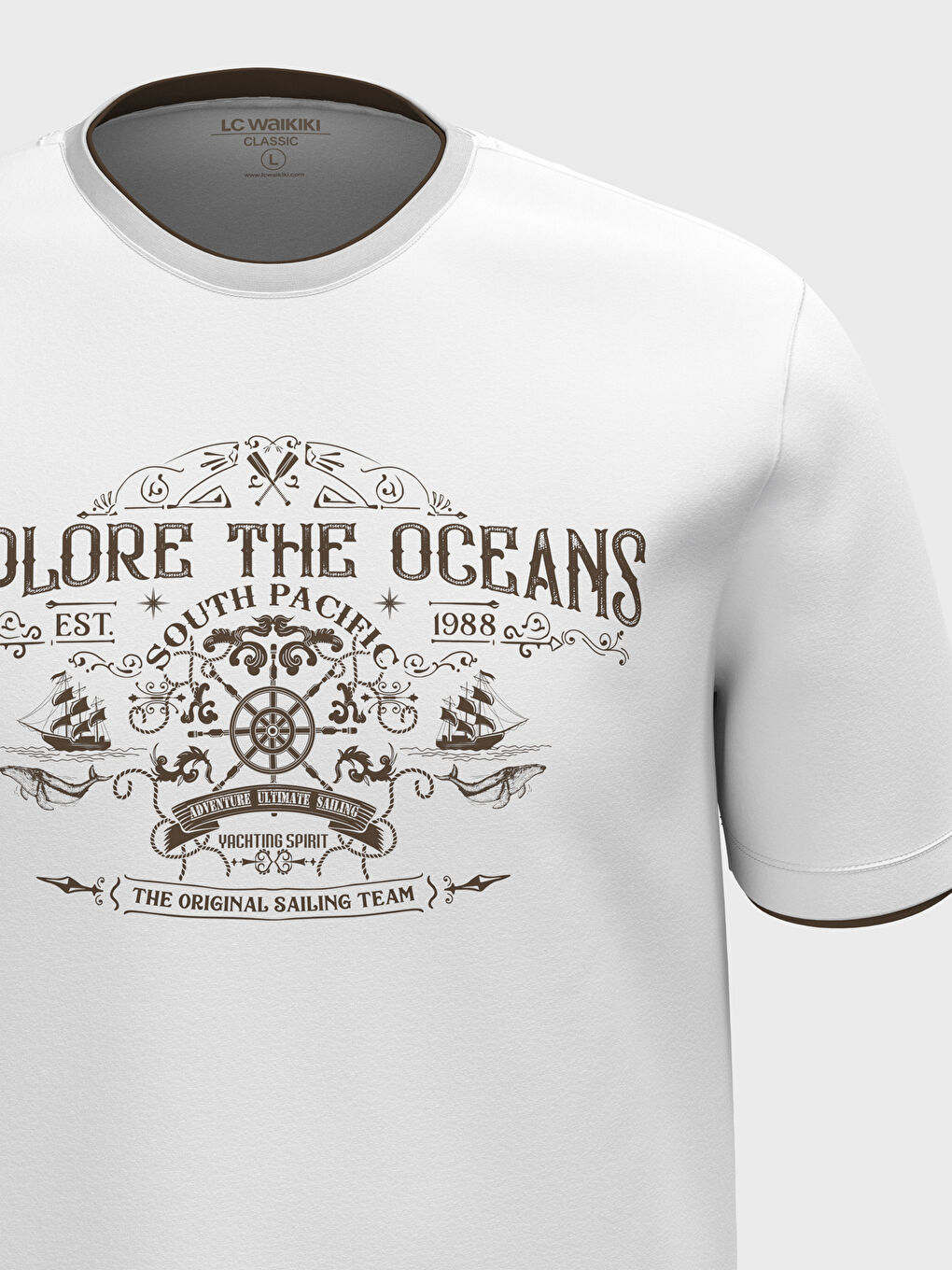 Футболка Мужская с Круглым Вырезом, Коротким Рукавом, С Принтом, Из Гребенного Хлопка-9