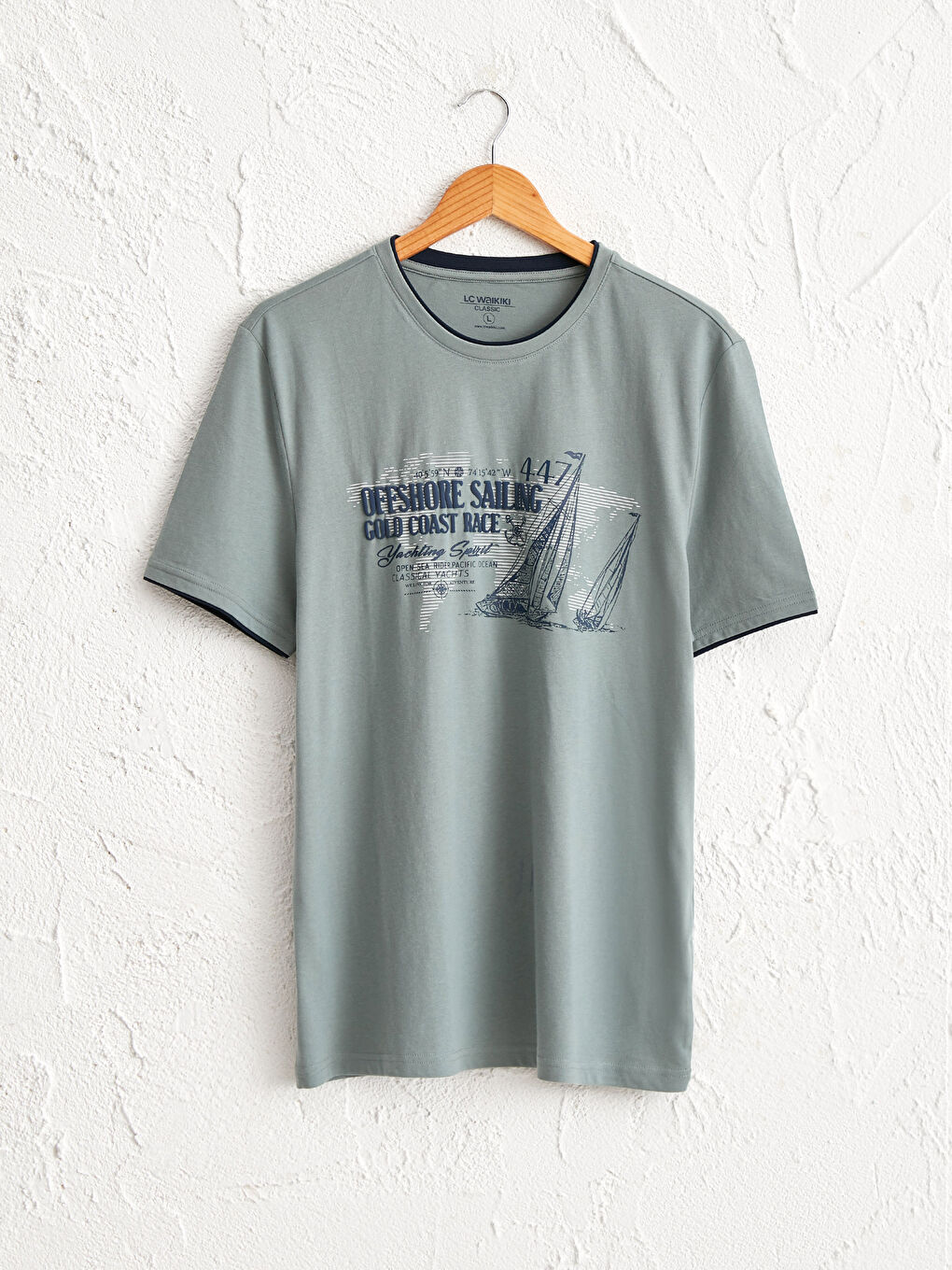 Crew Neck Printed Combed Cotton T-Shirt