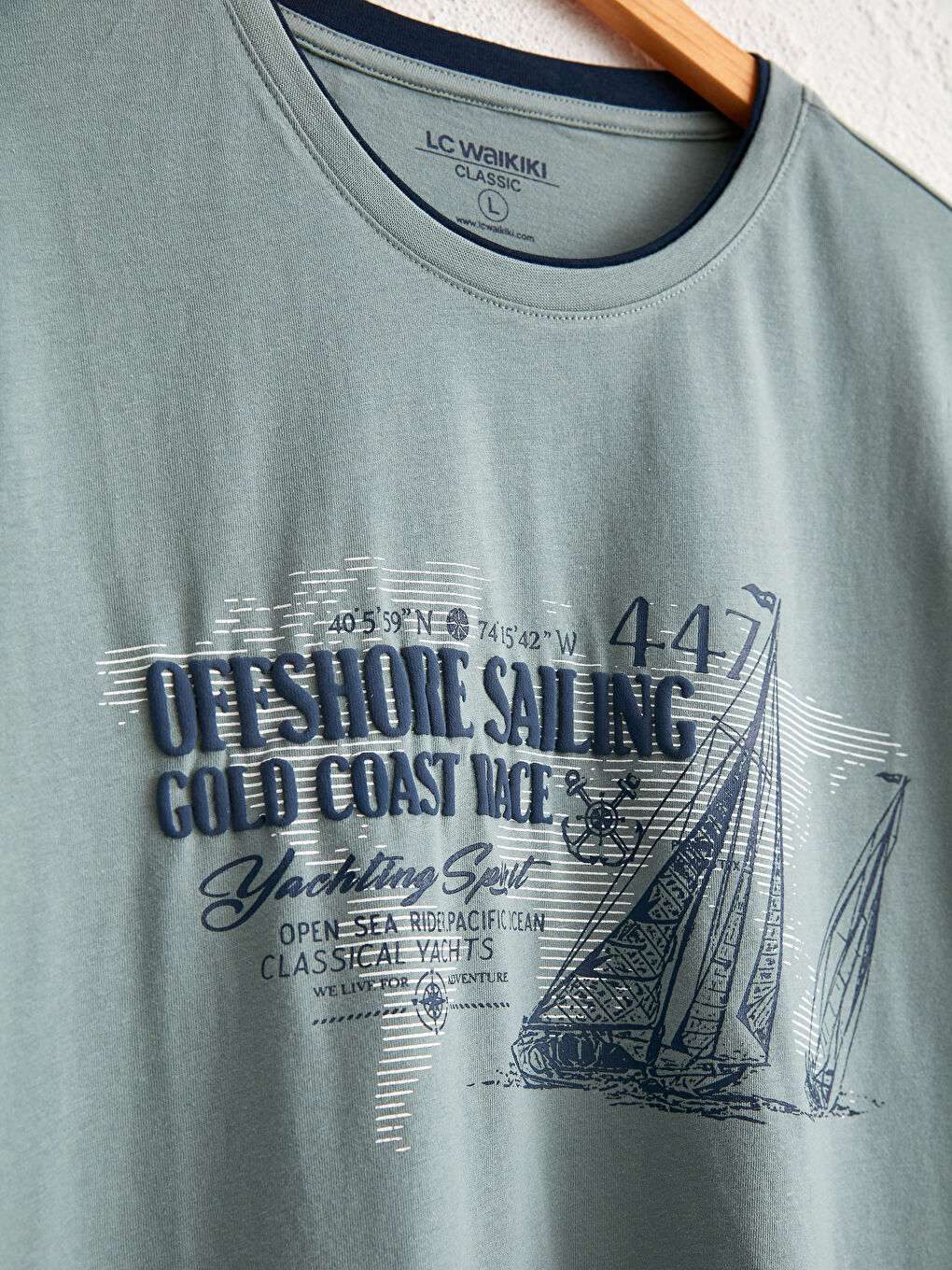 Crew Neck Printed Combed Cotton T-Shirt-1