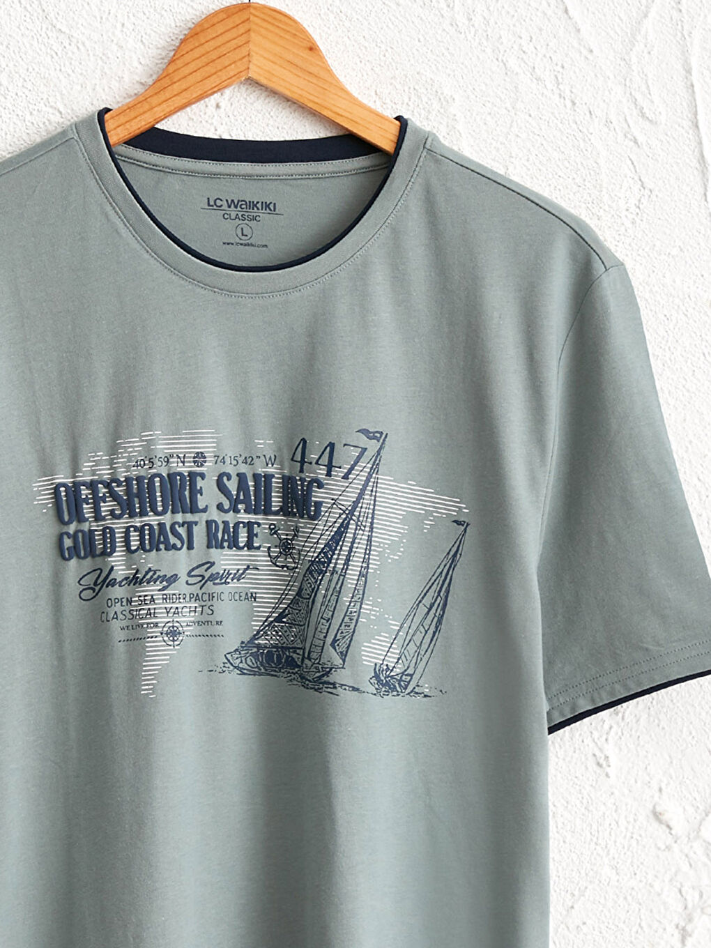 Crew Neck Printed Combed Cotton T-Shirt-3