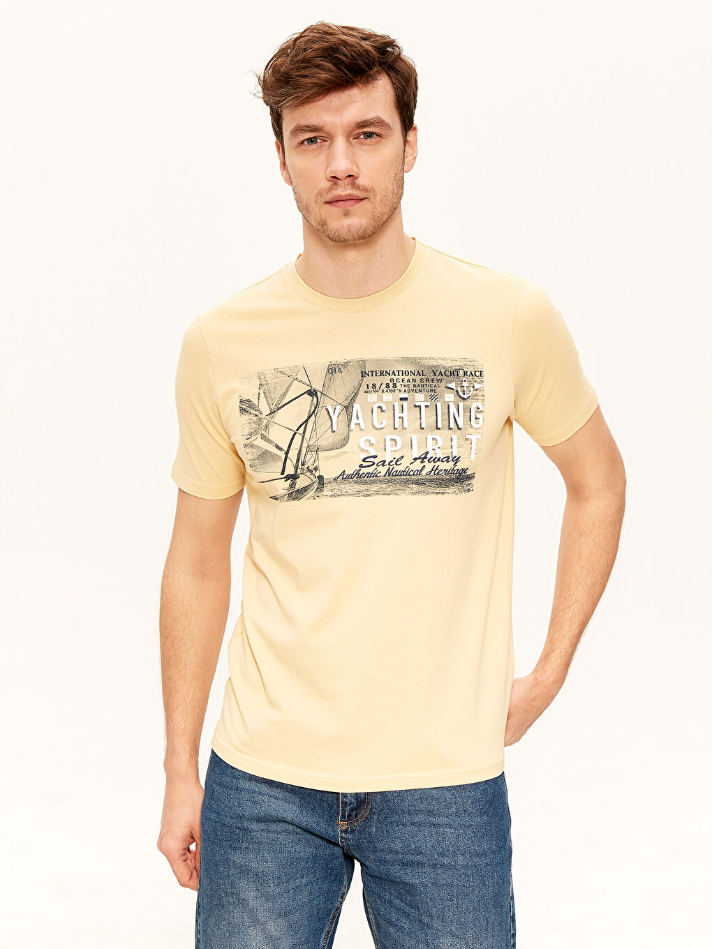 Футболка из чесаного хлопка для мужчин-2