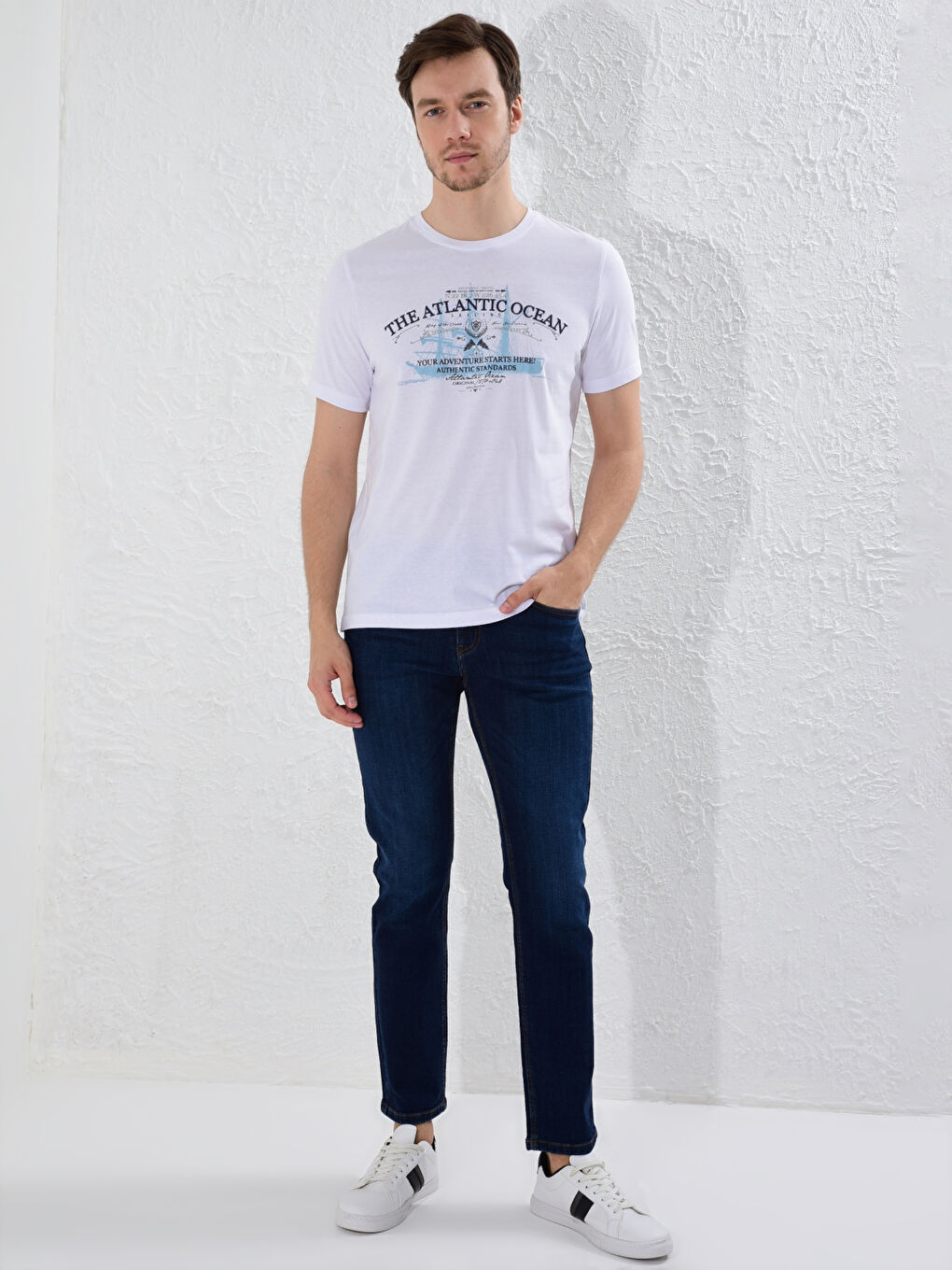 Crew Neck Printed Combed Cotton T-Shirt-2